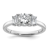 14kw 1 3/8ct Lab Grown Diamond VS+ F+ Cushion &1/2 Moon Comp Eng Ring