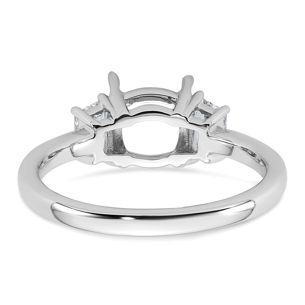 14kw  3/8ct Lab Grown Dia VS+ F+ Half Moon 1 1/2ct Cushion Semi Eng Ring