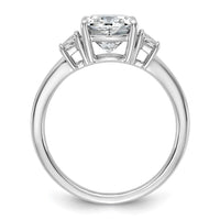14kw 2 1/2ct Lab Grown Diamond VS+ F+ Cushion&1/2 Moon Comp Eng Ring