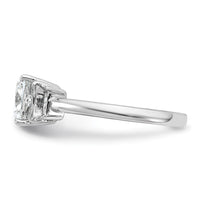 14kw 2 1/2ct Lab Grown Diamond VS+ F+ Cushion&1/2 Moon Comp Eng Ring