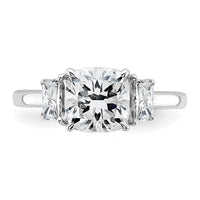 14kw 2 1/2ct Lab Grown Diamond VS+ F+ Cushion&1/2 Moon Comp Eng Ring