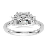 14kw 2 1/2ct Cert Lab Grown Dia VS+ F+ Cushion&1/2 Moon Comp Eng Ring