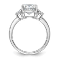 14kw 3 1/8ct Lab Grown Diamond VS+ F+ Cushion&1/2 Moon Comp Eng Ring