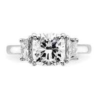 14kw 3 1/8ct Lab Grown Diamond VS+ F+ Cushion&1/2 Moon Comp Eng Ring