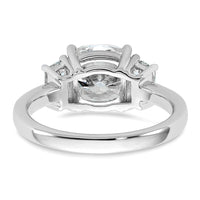 14kw 3 1/8ct Lab Grown Diamond VS+ F+ Cushion&1/2 Moon Comp Eng Ring