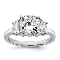 14kw 3 1/8ct Lab Grown Diamond VS+ F+ Cushion&1/2 Moon Comp Eng Ring