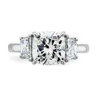 14kw 3 3/4ct Cert Lab Grown Dia VS+ F+ Cushion&1/2 Moon Comp Eng Ring