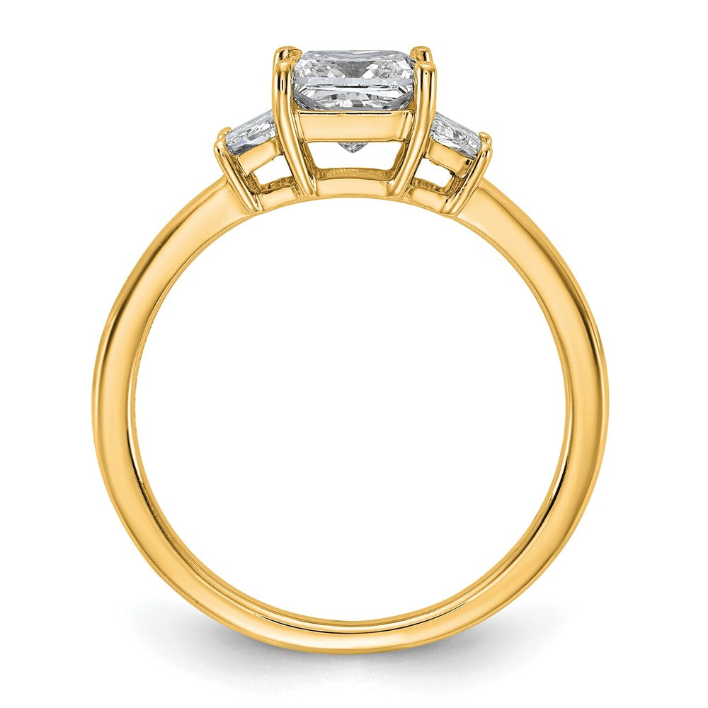 14k 1 3/8ct Cert Lab Grown Dia VS+ F+ Princess&Trapezoid Comp Eng Ring