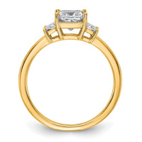 14k 1 3/8ct Cert Lab Grown Dia VS+ F+ Princess&Trapezoid Comp Eng Ring