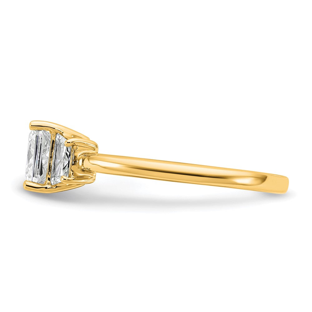 14k 1 3/8ct Cert Lab Grown Dia VS+ F+ Princess&Trapezoid Comp Eng Ring
