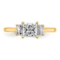 14k 1 3/8ct Cert Lab Grown Dia VS+ F+ Princess&Trapezoid Comp Eng Ring