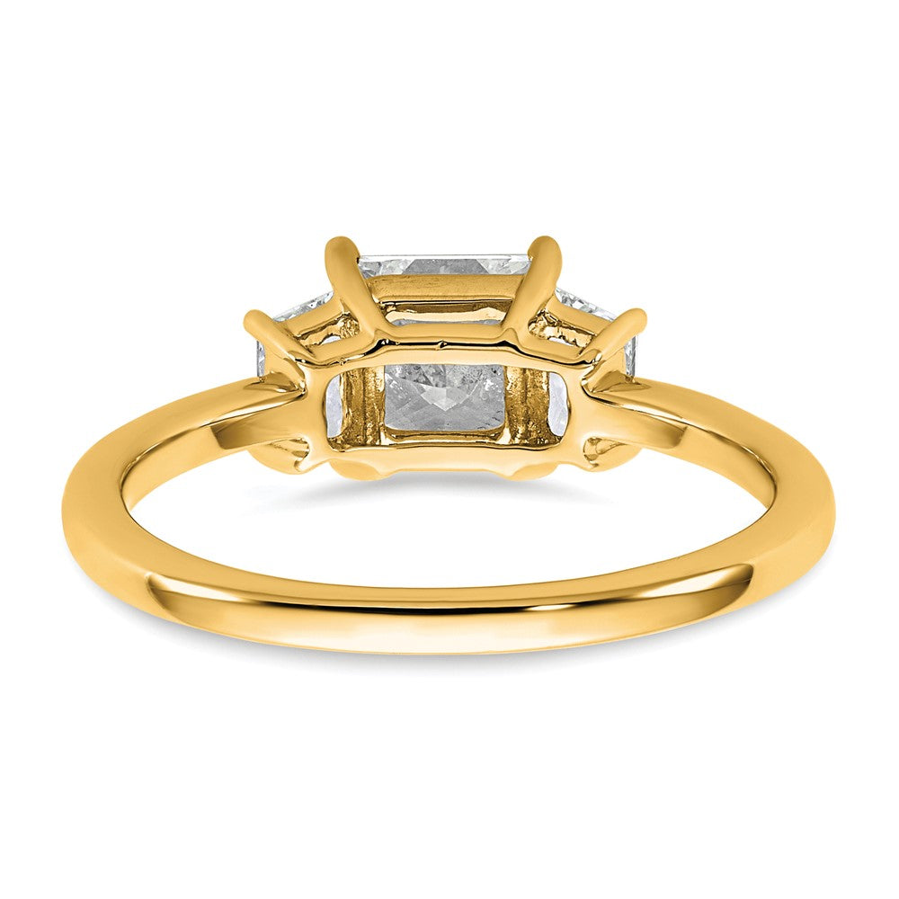 14k 1 3/8ct Cert Lab Grown Dia VS+ F+ Princess&Trapezoid Comp Eng Ring