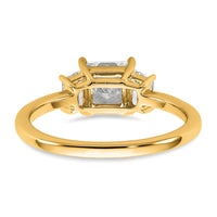 14k 1 3/8ct Cert Lab Grown Dia VS+ F+ Princess&Trapezoid Comp Eng Ring