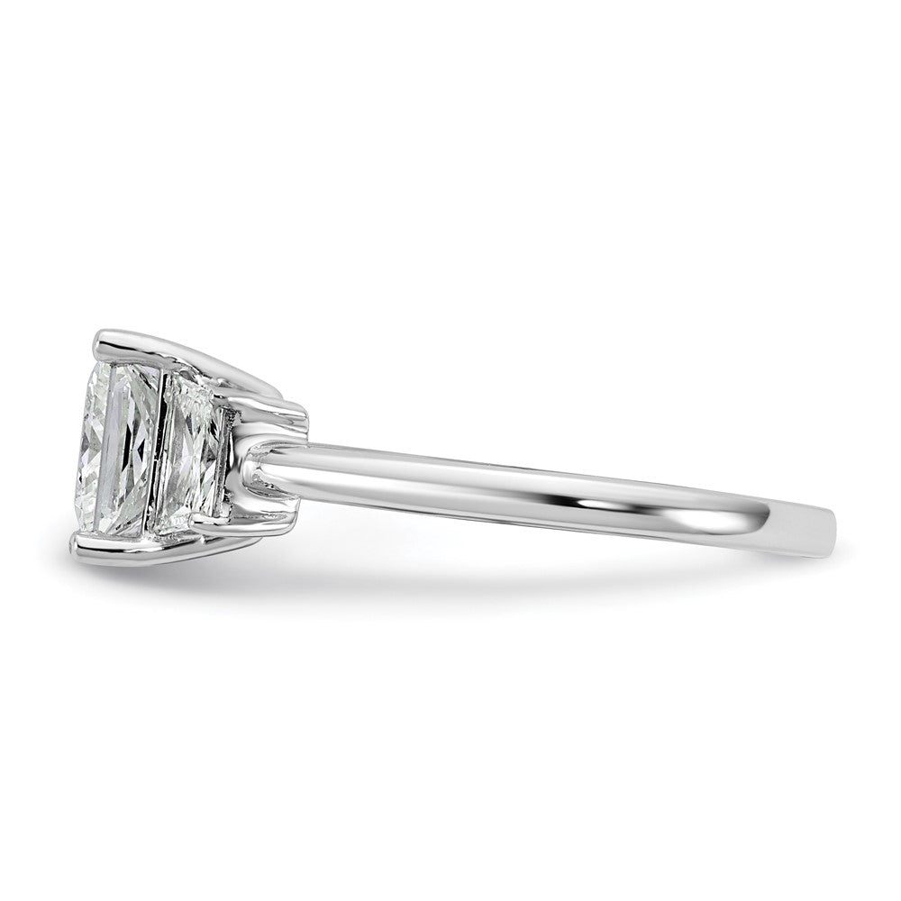 14kw 2ct Lab Grown Diamond VS+ F+ Princess&Trapezoid Comp Eng Ring