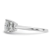14kw 2ct Lab Grown Diamond VS+ F+ Princess&Trapezoid Comp Eng Ring