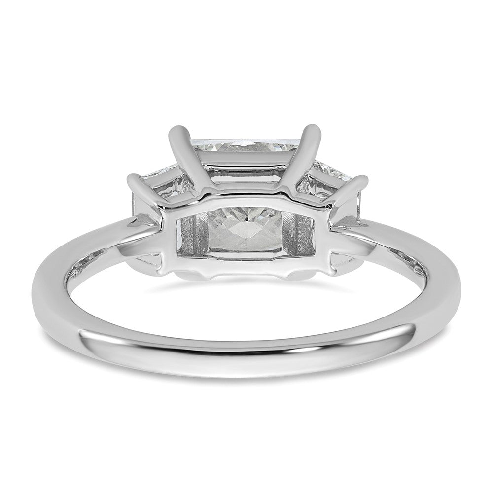 14kw 2ct Lab Grown Diamond VS+ F+ Princess&Trapezoid Comp Eng Ring