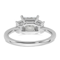 14kw 2ct Lab Grown Diamond VS+ F+ Princess&Trapezoid Comp Eng Ring