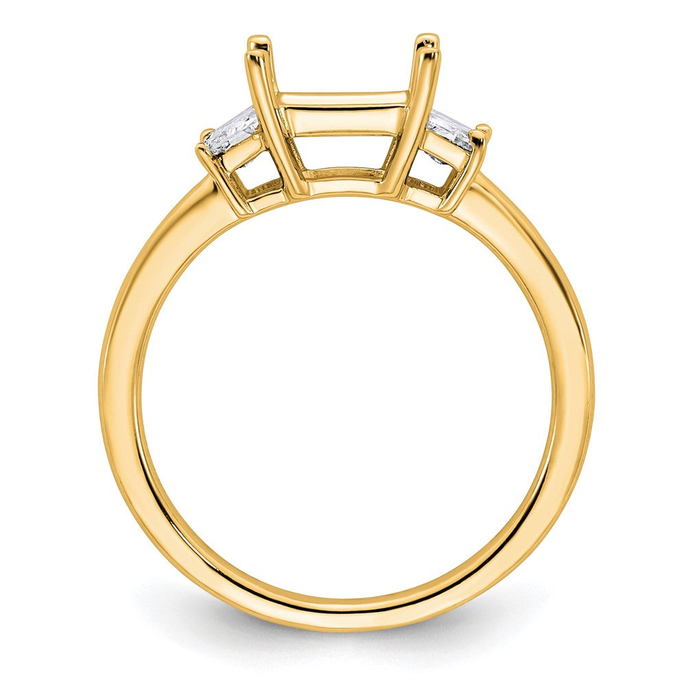 14k 1/2ct Lab Grown Dia VS+ F+ Trapezoid 1 1/2ct Princess Semi Eng Ring