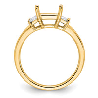 14k 1/2ct Lab Grown Dia VS+ F+ Trapezoid 1 1/2ct Princess Semi Eng Ring