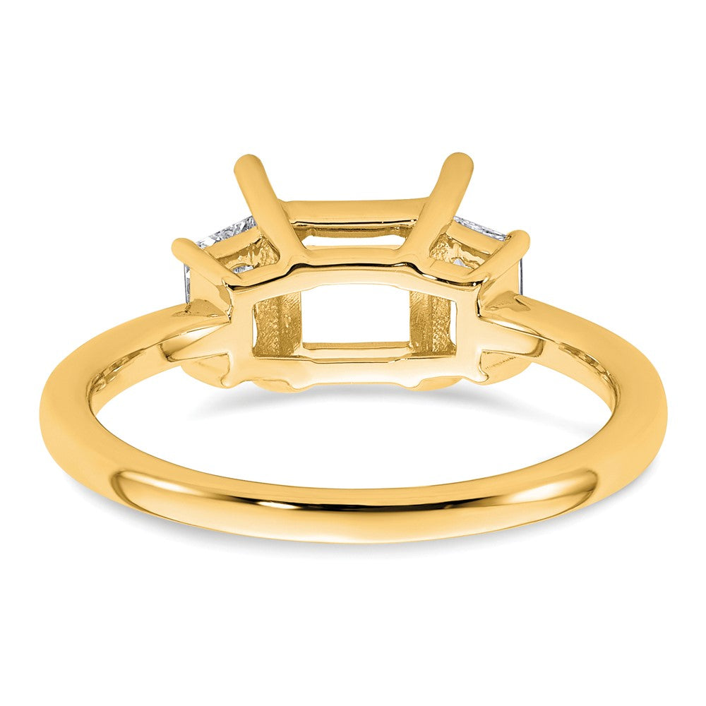 14k 1/2ct Lab Grown Dia VS+ F+ Trapezoid 1 1/2ct Princess Semi Eng Ring