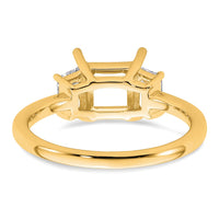 14k 1/2ct Lab Grown Dia VS+ F+ Trapezoid 1 1/2ct Princess Semi Eng Ring