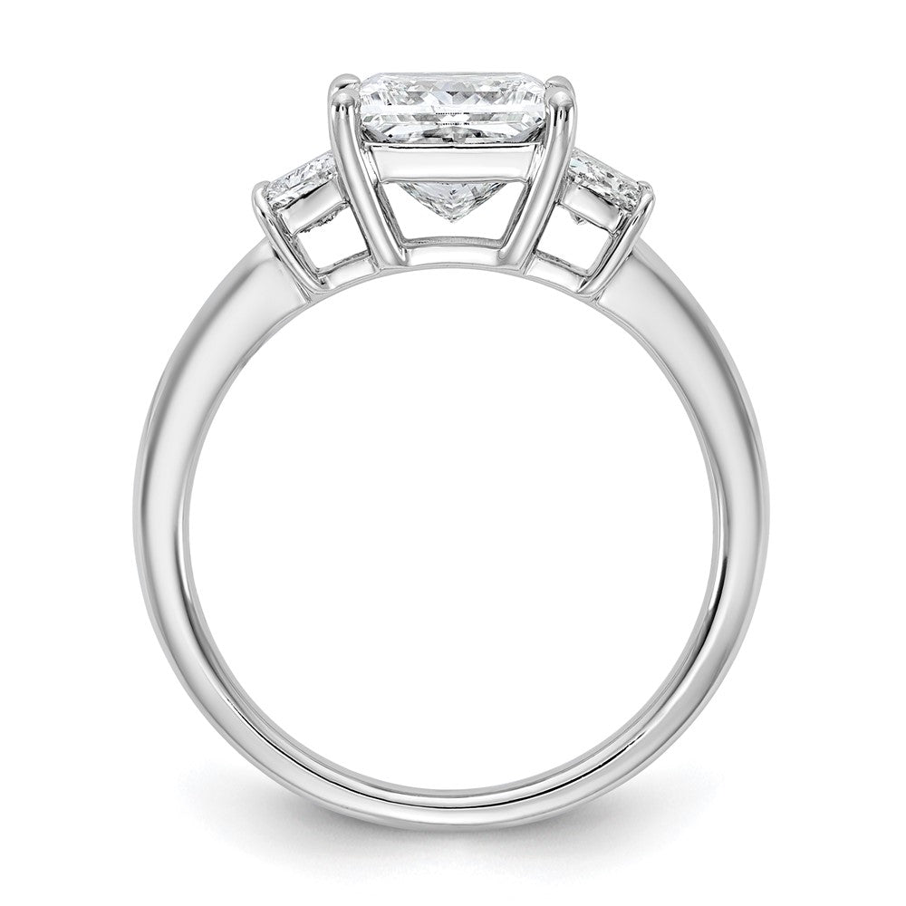 14kw 2 3/4ct Lab Grown Diamond VS+ F+ Princess&Trapezoid Comp Eng Ring