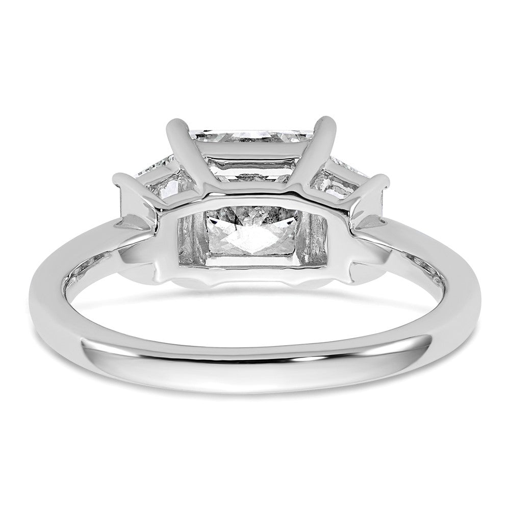 14kw 2 3/4ct Lab Grown Diamond VS+ F+ Princess&Trapezoid Comp Eng Ring