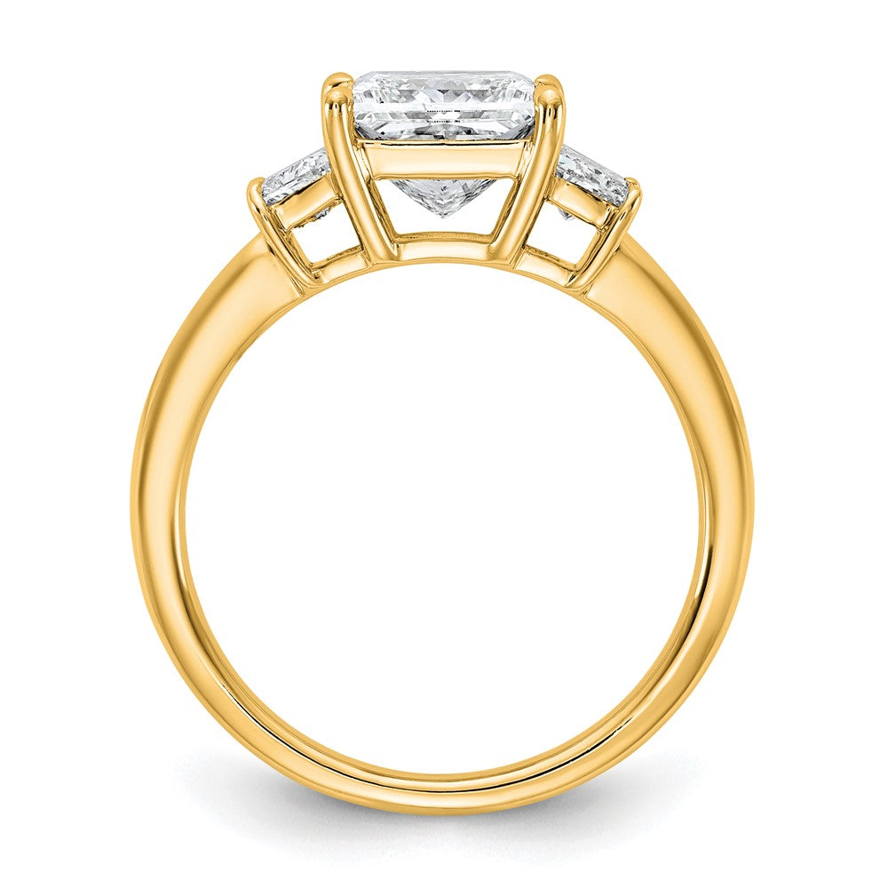 14k 2 3/4ct Cert Lab Grown Dia VS+ F+ Princess&Trapezoid Comp Eng Ring