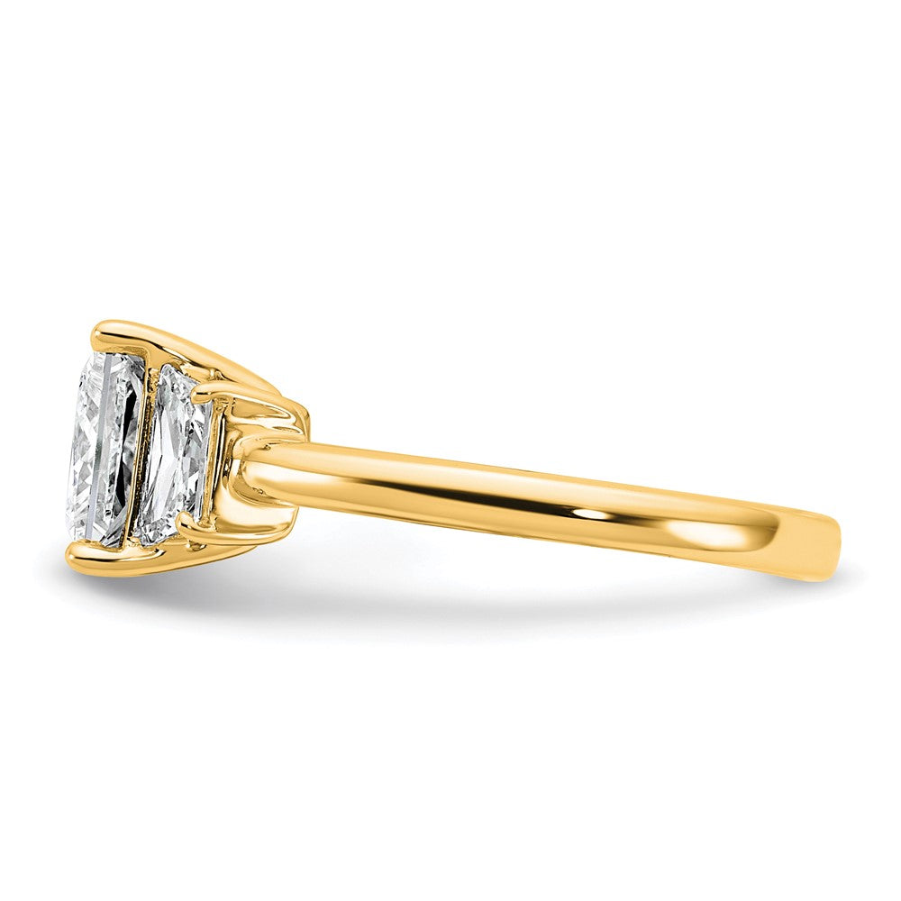 14k 2 3/4ct Cert Lab Grown Dia VS+ F+ Princess&Trapezoid Comp Eng Ring