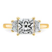 14k 2 3/4ct Cert Lab Grown Dia VS+ F+ Princess&Trapezoid Comp Eng Ring