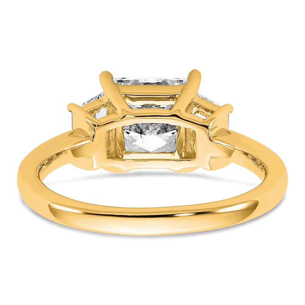 14k 2 3/4ct Cert Lab Grown Dia VS+ F+ Princess&Trapezoid Comp Eng Ring