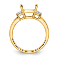 14k 3/4ct Lab Grown Diamond VS+ F+ Trapezoid 2ct Princess Semi Eng Ring