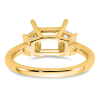 14k 3/4ct Lab Grown Diamond VS+ F+ Trapezoid 2ct Princess Semi Eng Ring