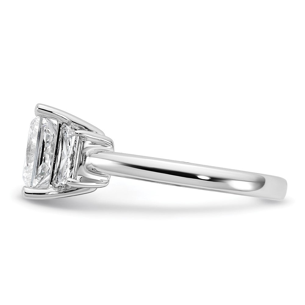 14kw 3 1/3ct Cert Lab Grown Dia VS+ F+ Princess&Trapezoid Comp Eng Ring