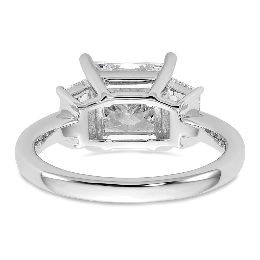 14kw 3 1/3ct Cert Lab Grown Dia VS+ F+ Princess&Trapezoid Comp Eng Ring