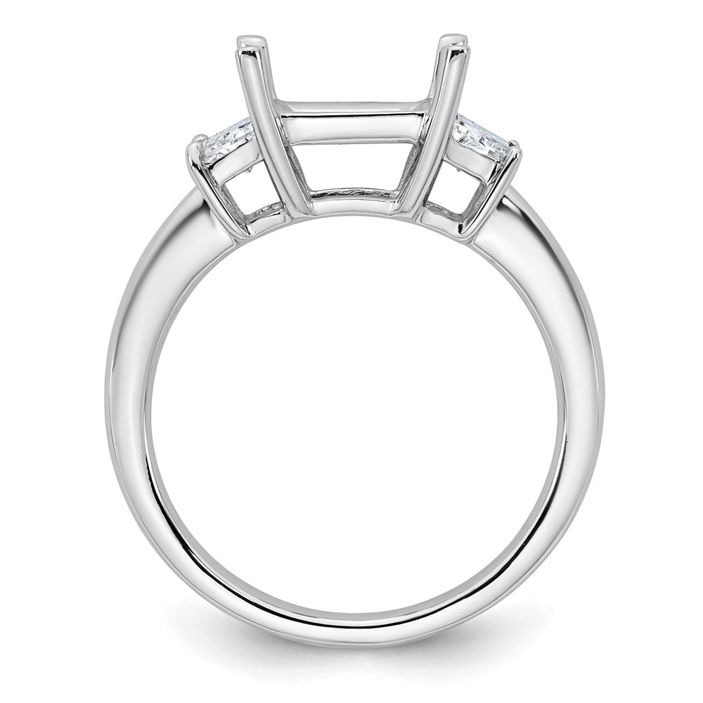 14kw 3/4ct Lab Grown Dia VS+ F+ Trapezoid 2 1/2ct Princess Semi Eng Ring