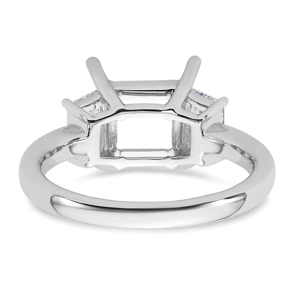 14kw 3/4ct Lab Grown Dia VS+ F+ Trapezoid 2 1/2ct Princess Semi Eng Ring