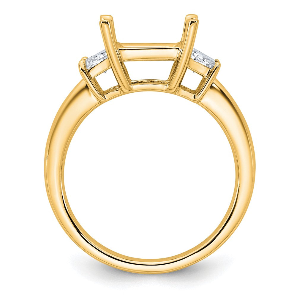 14k 3/4ct Lab Grown Dia VS+ F+ Trapezoid 2 1/2ct Princess Semi Eng Ring