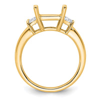14k 3/4ct Lab Grown Dia VS+ F+ Trapezoid 2 1/2ct Princess Semi Eng Ring