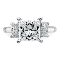 14kw 4ct Cert Lab Grown Dia VS+ F+ Princess&Trapezoid Comp Eng Ring
