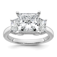 14kw 4ct Cert Lab Grown Dia VS+ F+ Princess&Trapezoid Comp Eng Ring
