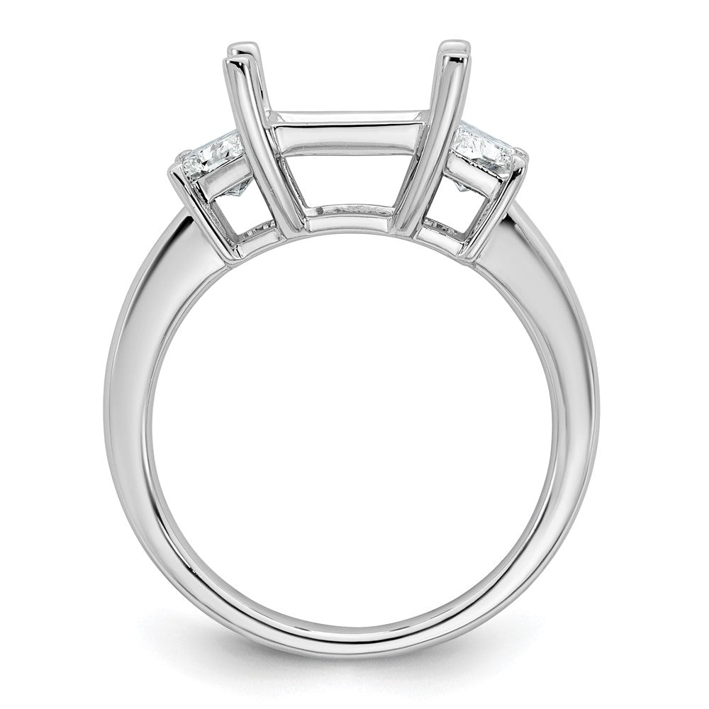 14kw 1ct Lab Grown Diamond VS+ F+ Trapezoid 3ct Princess Semi Eng Ring