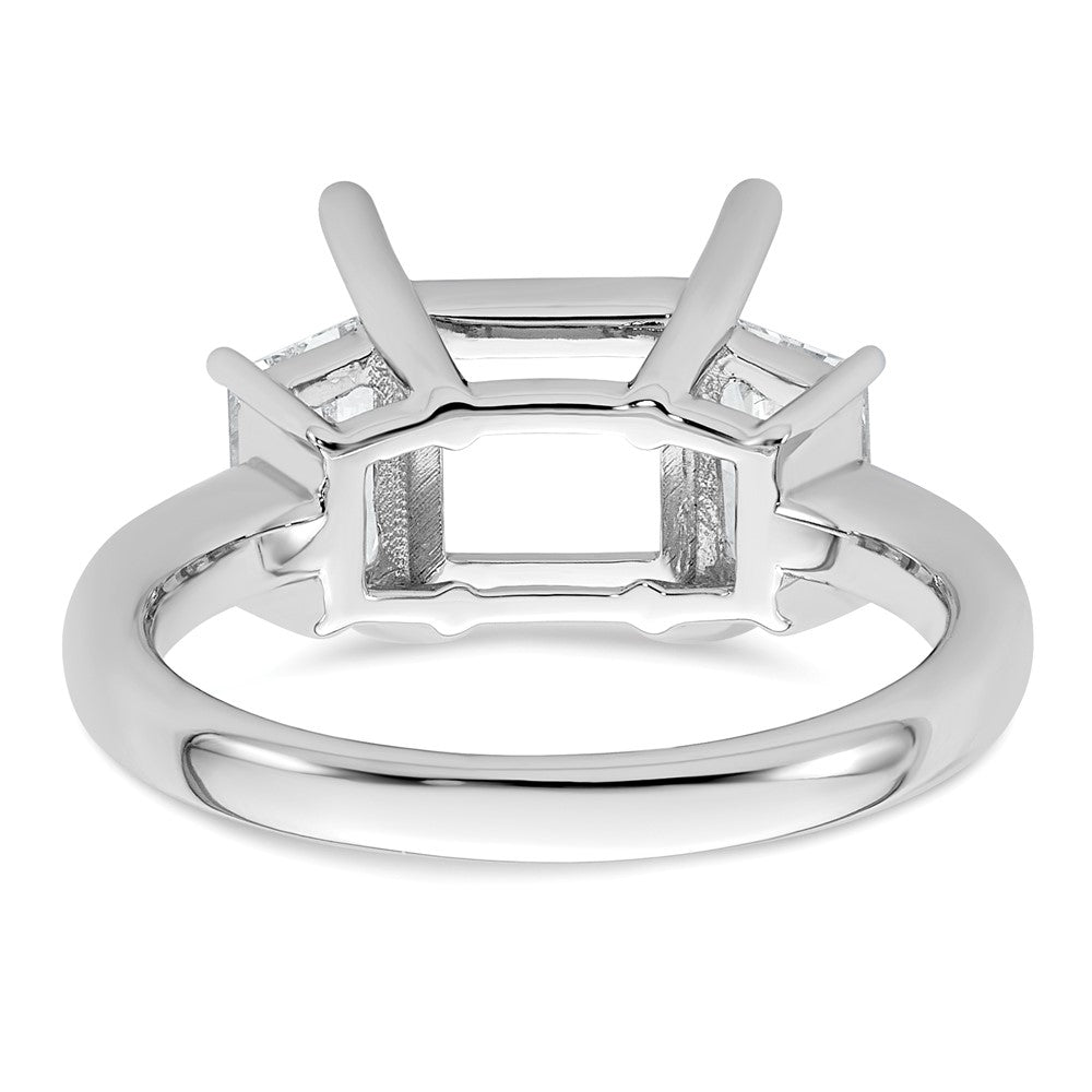 14kw 1ct Lab Grown Diamond VS+ F+ Trapezoid 3ct Princess Semi Eng Ring