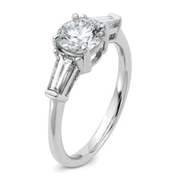 14kw 1 1/2ct Lab Grown Dia VS+ F+ Baguette Sidestones Comp Eng Ring