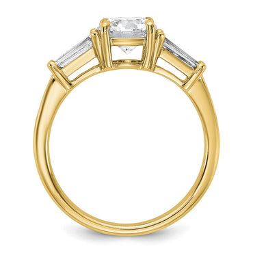 14k 1 1/2ct Cert Lab Grown Dia VS+ F+ Baguette Sidestones Comp Eng Ring
