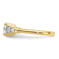 14k 1/2ct Lab Grown Dia VS+ F+ Baguette w/ Round Semi Eng Ring