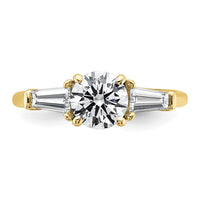 14k 1 1/2ct Lab Grown Dia VS+ F+ Baguette Sidestones Comp Eng Ring