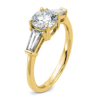 14k 1 1/2ct Lab Grown Dia VS+ F+ Baguette Sidestones Comp Eng Ring