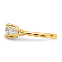 14k 2 1/5ct Lab Grown Dia VS+ F+&Baguette Comp 3 Stone Eng Ring