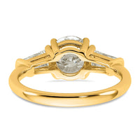 14k 2 1/5ct Lab Grown Dia VS+ F+&Baguette Comp 3 Stone Eng Ring